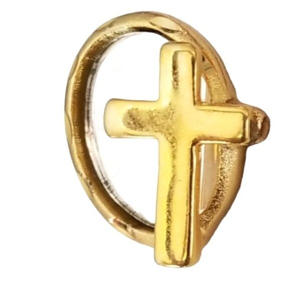Unbranded Jewelry - Gold Tone Mirror Cross Lapel Scatter Pin M350